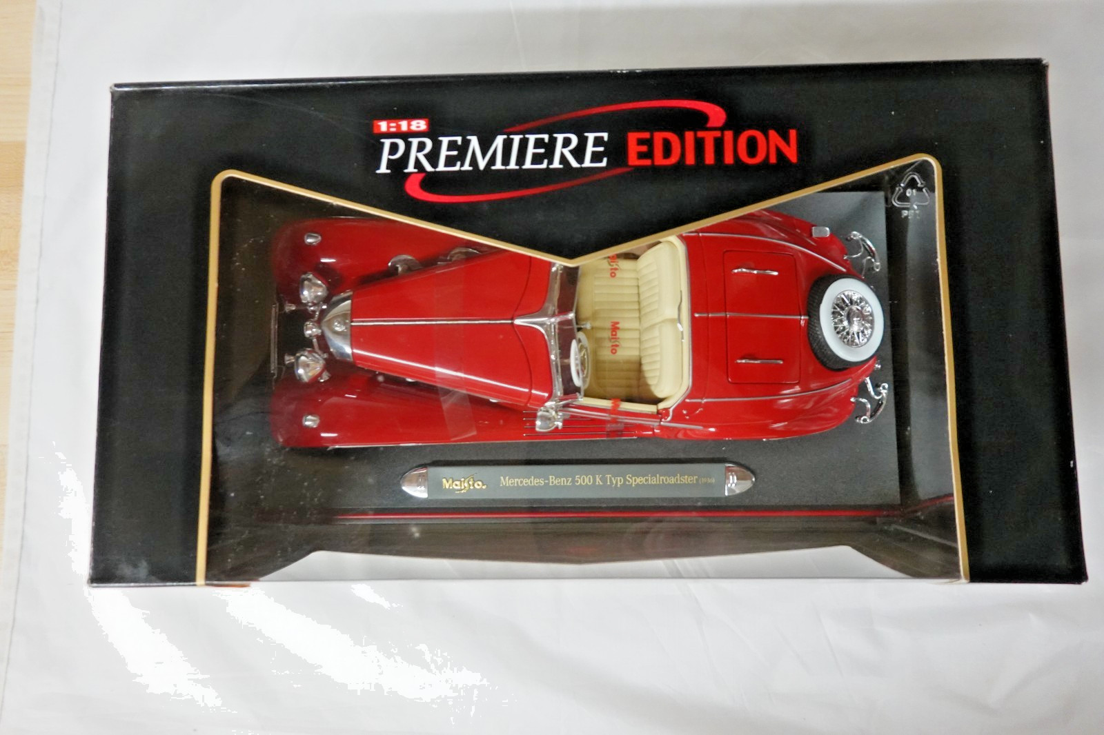 Maisto 36862 Red 1936 Mercedes Benz 500 K TYP Special Roadster 1:18 Scale