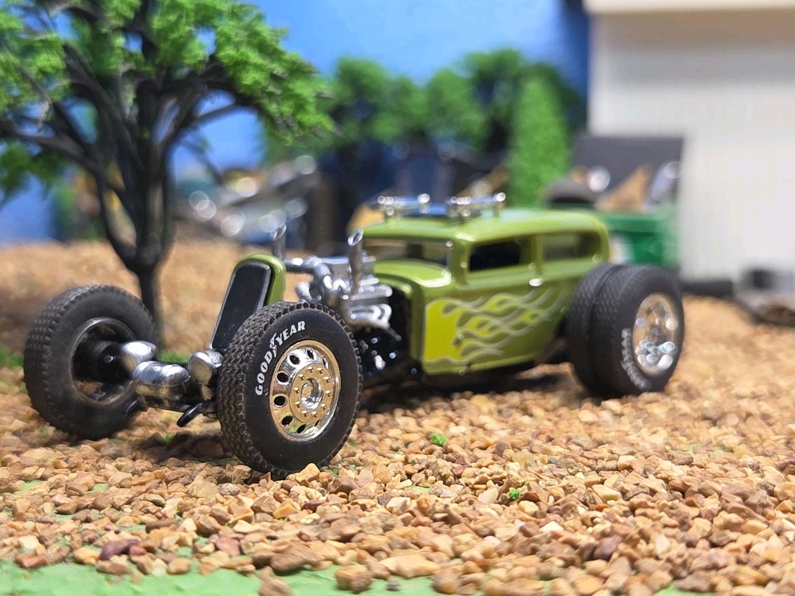 Custom 1:64 street Rat Rod lowered hot FORD chopped panel paddy wagon HotWheels