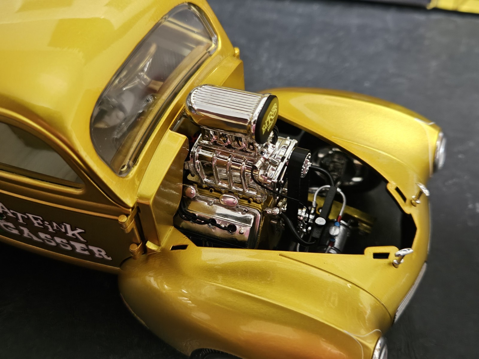 ACME 1:18 SCALE 1940 WILLYS RAT FINK NHRA GASSER. SEWER GREEN!  #A1800919 NEW!!