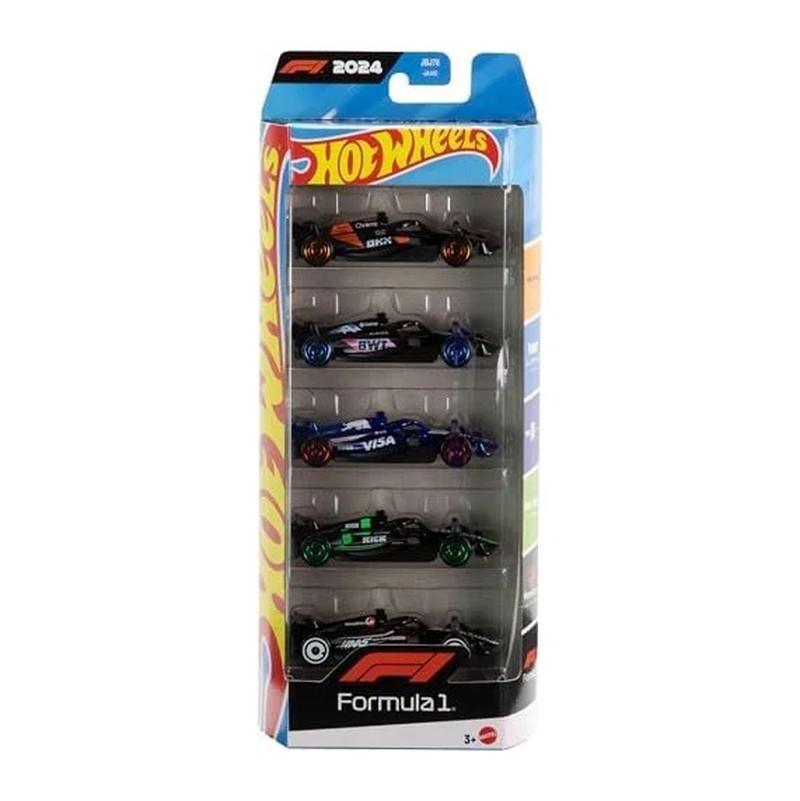 5 Pack Formula 1 Toy Cars 1:64 Scale Diecast Racing Car Collection Set