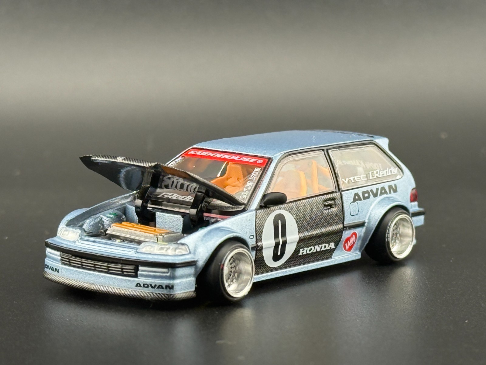 Kaido House x Mini GT Honda Civic (EF) Kaido Roulette V1 Light Blue #179 1/64