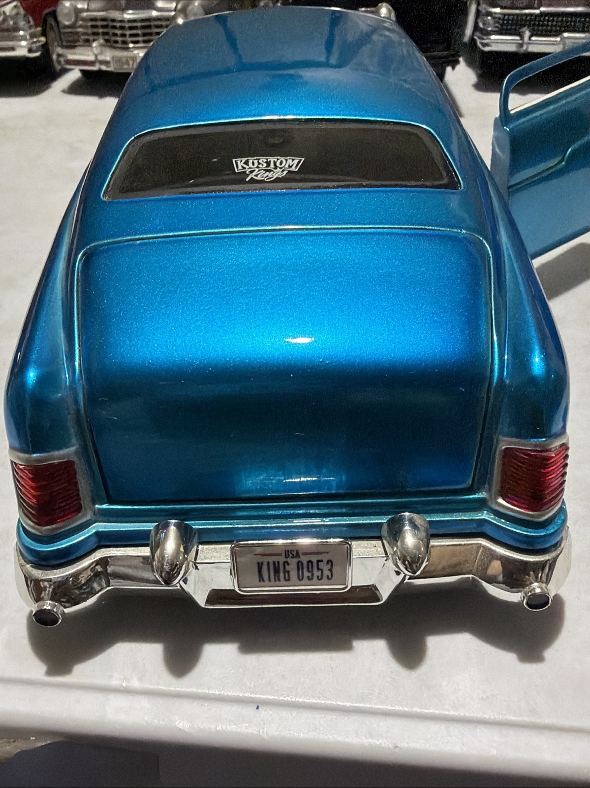 RARE Jada Toys Kustom Kings – 1951 Mercury Hard Top w/ Guitar 1/18 Scale Blue