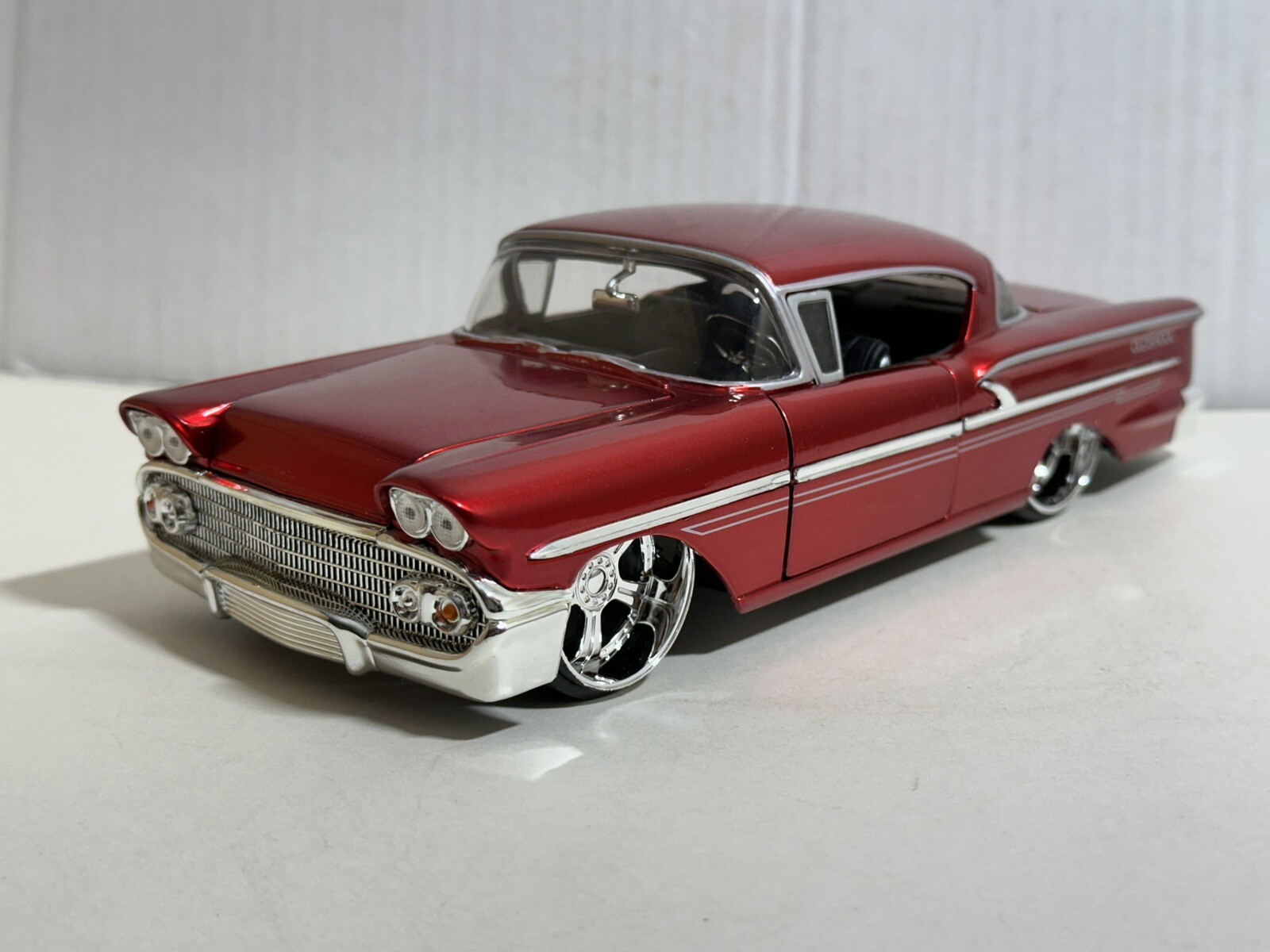 JADA DUB 1958 CHEVY IMPALA CANDY RED 1:24 DIECAST MODEL CAR NEW NO BOX