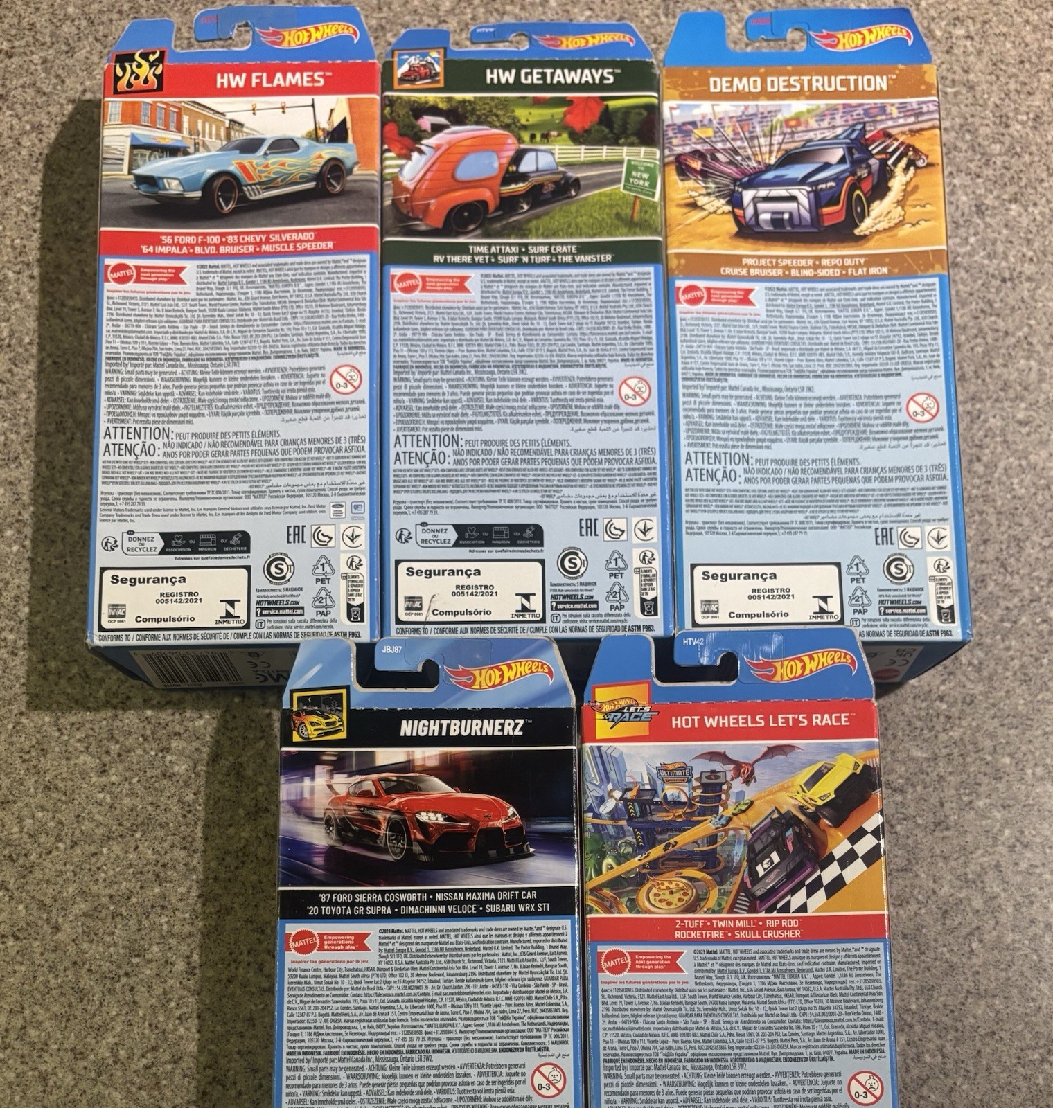 Hot Wheels Lot Of 5 Mattel Toy Car 5 Pack Racers Brand New Toys Variety-Read NIB