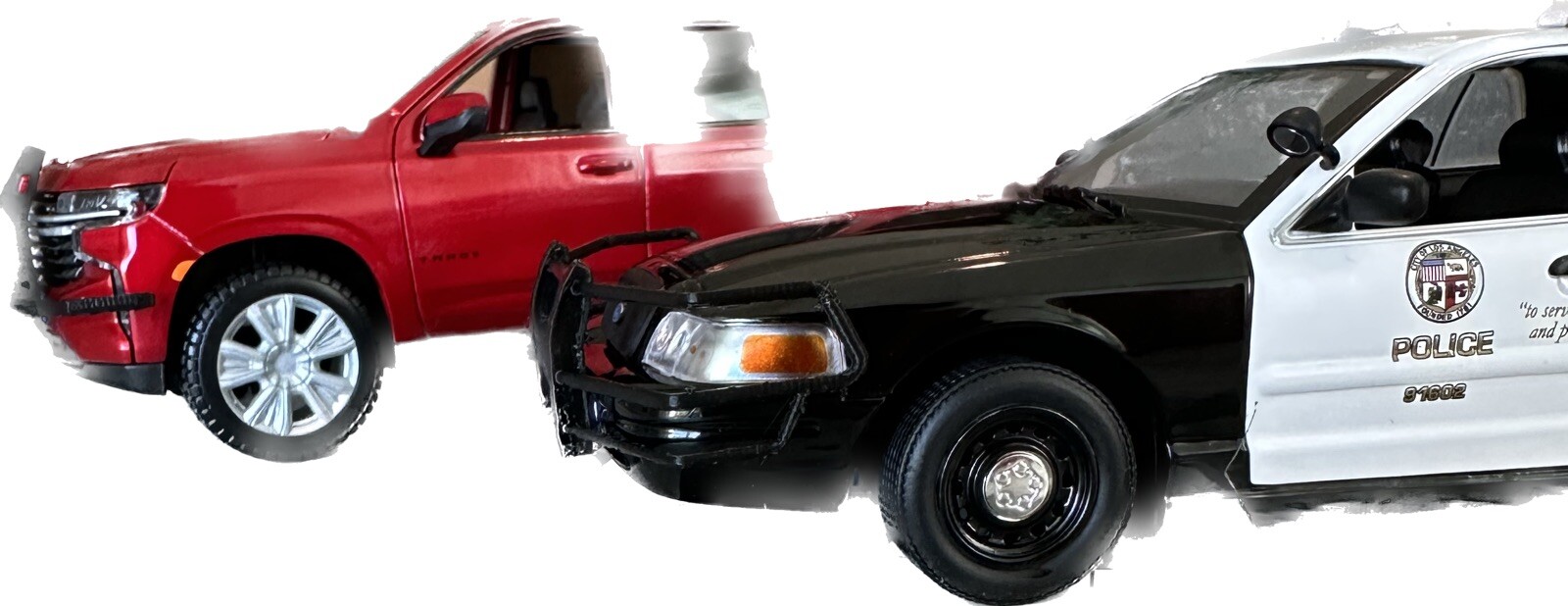 1/24 Ford Crown Victoria Push Bar Police LED Diecast Diorama Custom 043