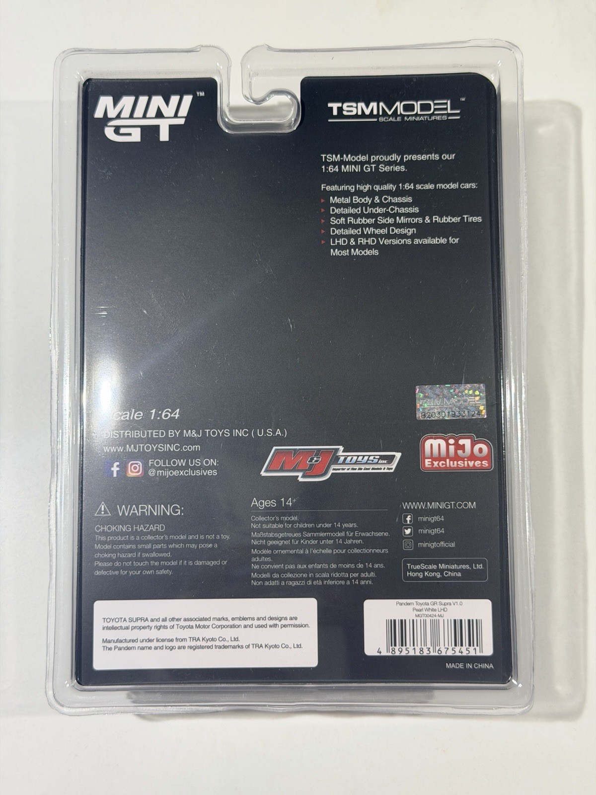 Mini GT Pandem Toyota GR Supra V1.0 Pearl White 1:64 Scale Diecast Car MGT00424