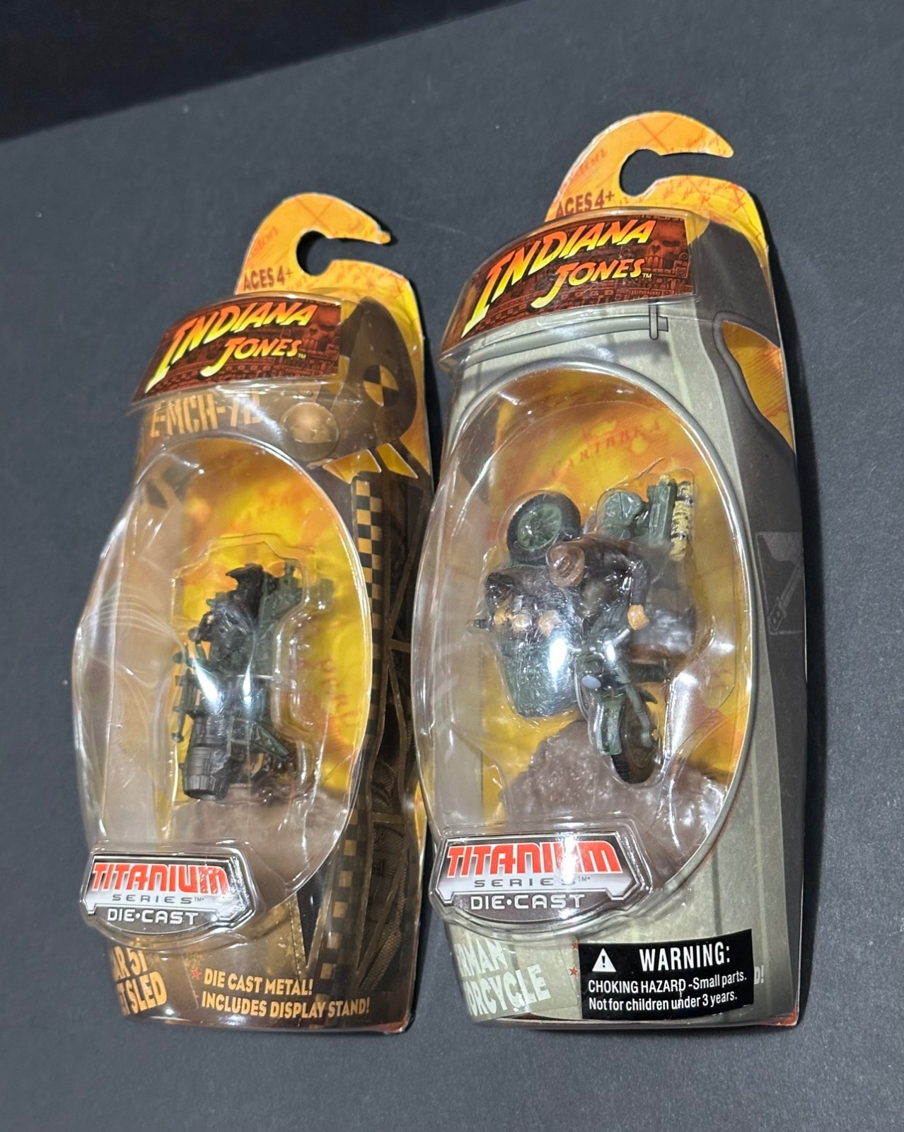 Indiana Jones Titanium Series Diecast Lot of 4 Tank Truck Sled Motorcycle Sealed