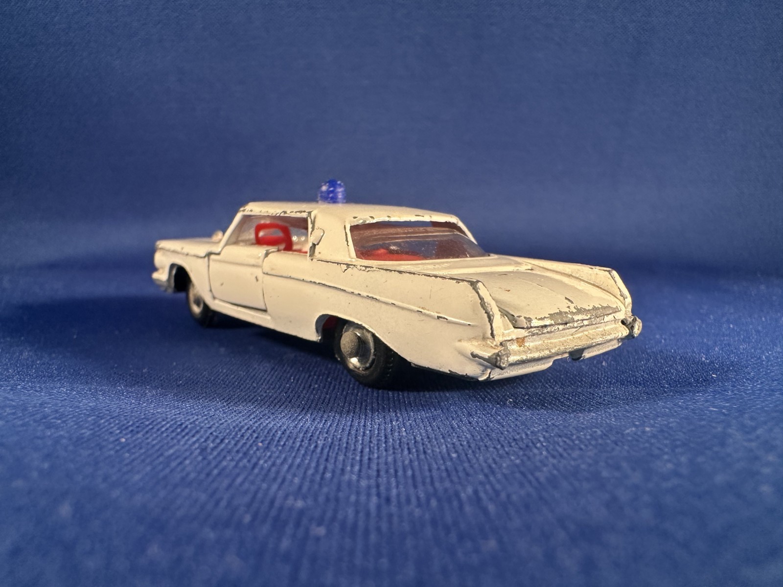 Vintage 1963 Impy Imperial (Chrysler) 2-Door Police Car White w/ Blue Dome Light