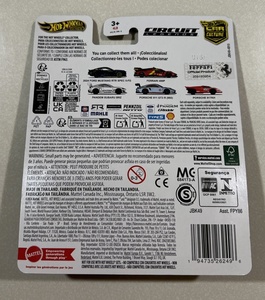NEW 2025 Hot Wheels Car Culture Circuit Legends Ferrari 499P