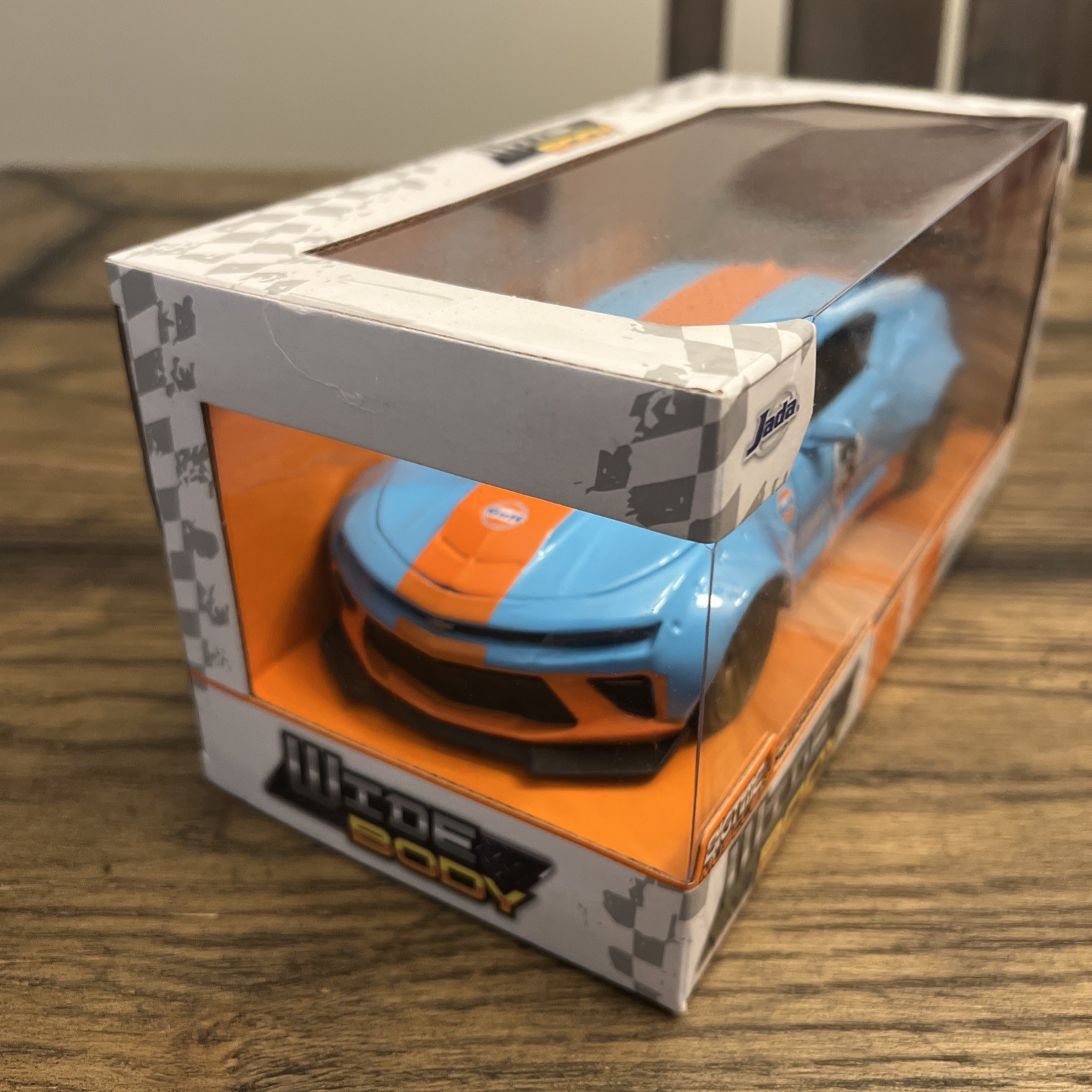 JADA BIGTIME MUSCLE 2016 CHEVROLET CAMARO WIDEBODY 1/24 GULF #3 LIGHT BLUE 35209