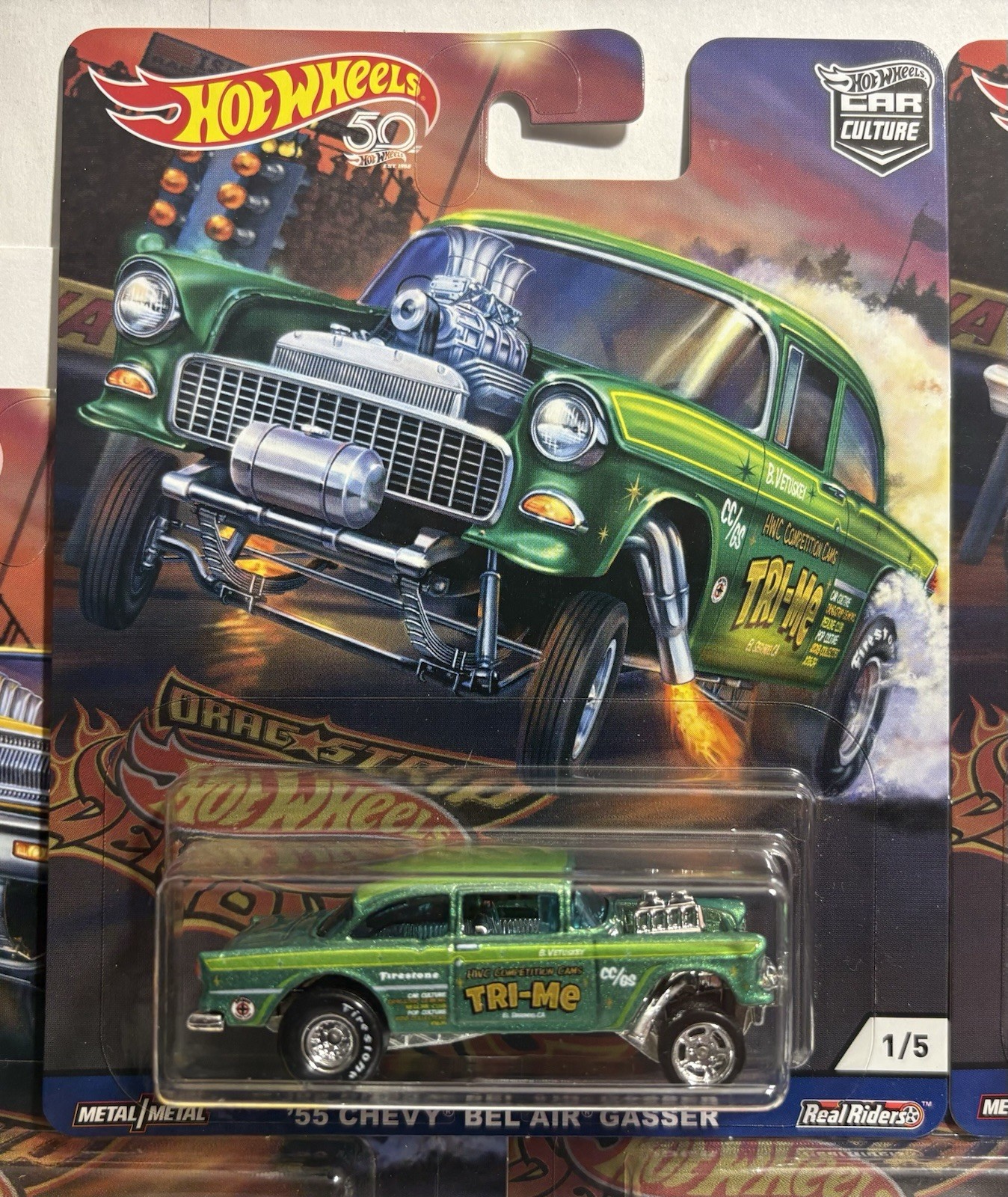 2018 Hot Wheels Premium 50th Car Culture Drag Strip Demons Gasser 5 Car Set