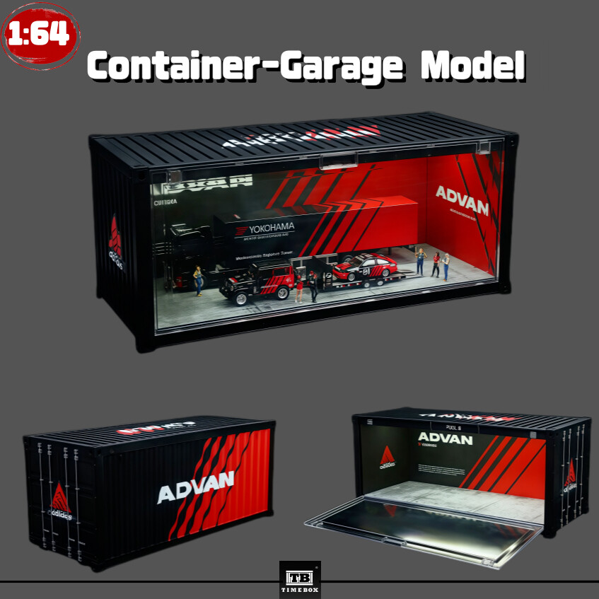 Diorama 1/64 Car Parking Lots Model LED Light Container Garage Scene Building US