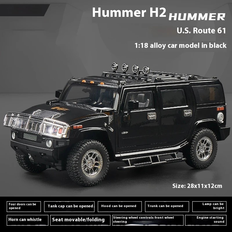 HIGHWAY 61 NCIS 2006 HUMMER H2 1/18 DIECAST MODEL CAR BLACK 18013