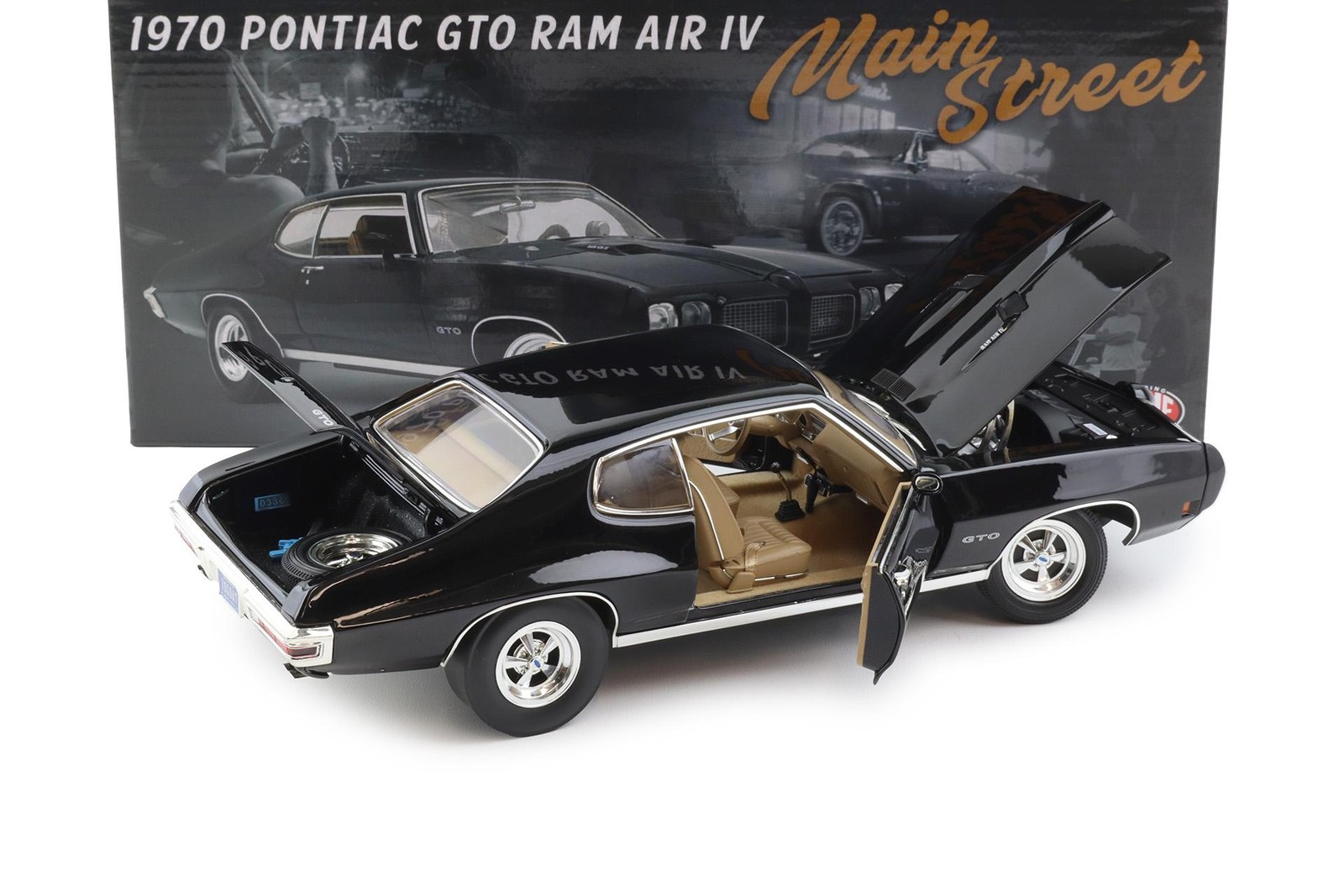 1:18 ACME PM 1970 Pontiac GTO RAM AIR IV Main Street Black Diecast A1801229