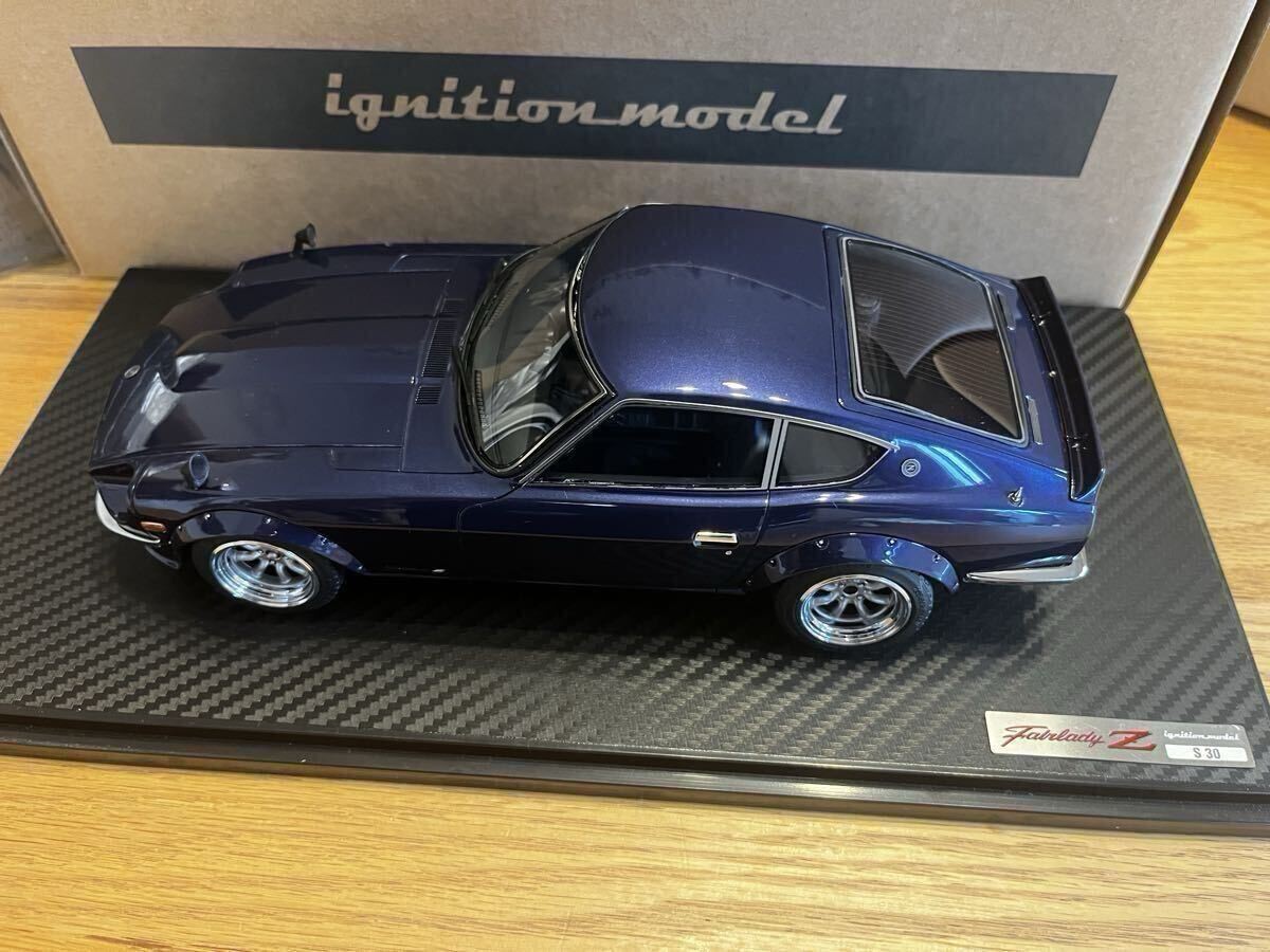 Yes Ignition Model 1/18 Nissan Fairlady Z S30 Blue Ig0179 With Clear Case /Devil