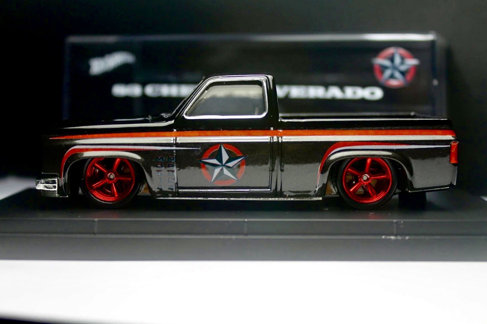 Hot Wheels 83 Silverado XL Military Rod Black Colour Custom Made
