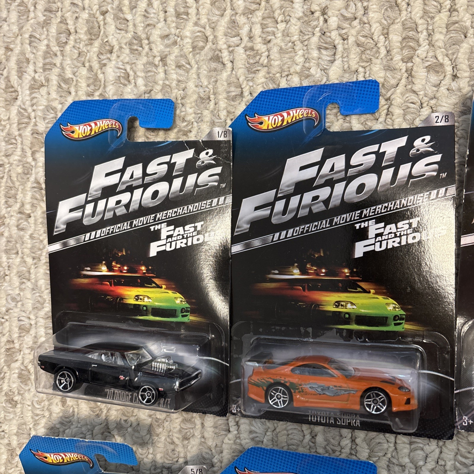 HOT WHEELS 2012 FAST & FURIOUS 7 CARS OUT OF 8 SET TOYOTA DODGE NISSAN FORD NEW
