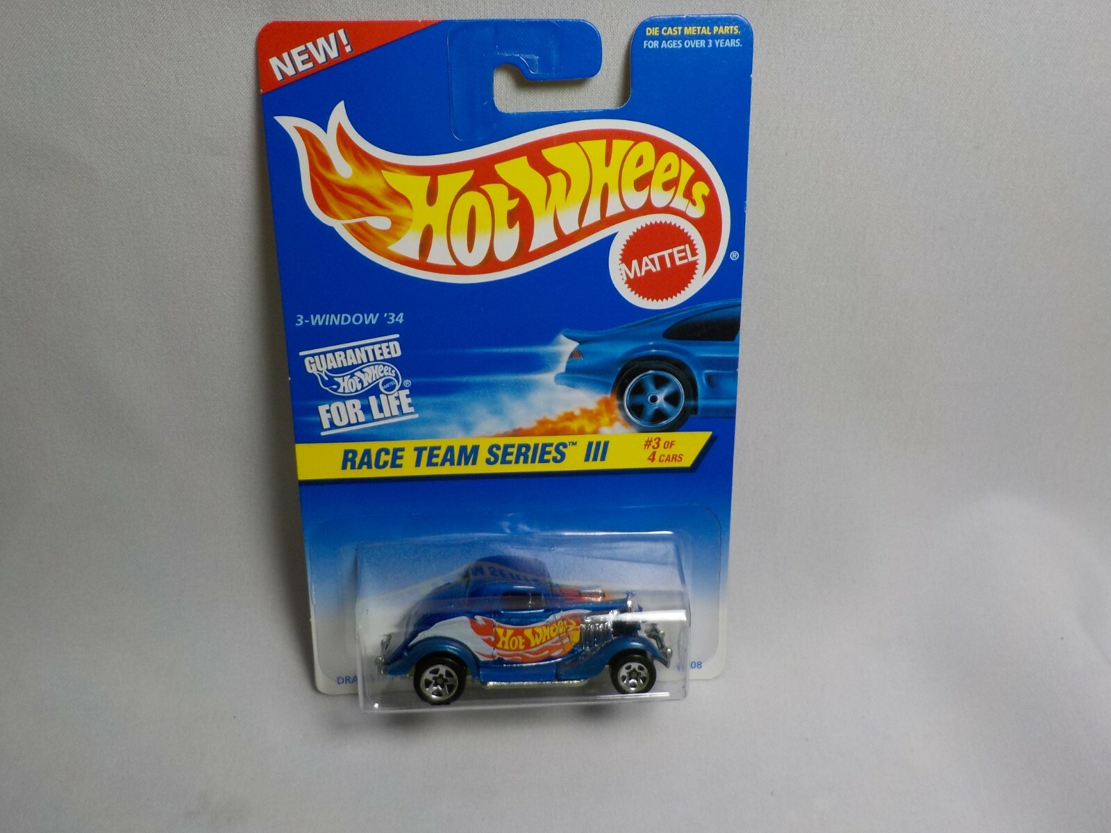 1996 HOT WHEELS 3 WINDOW ’34 COLLECTOR #535 1/64 RACE TEAM SERIES 3 # 3 OF 4