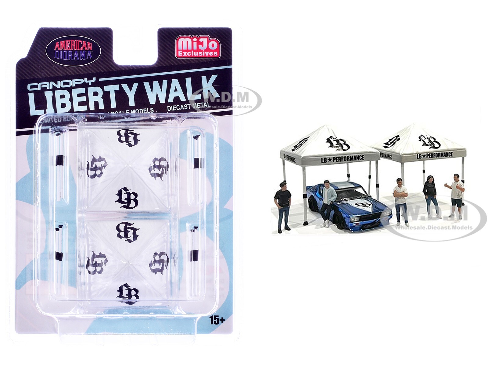 “LIBERTY WALK” CANOPY 2 PIECE SET FOR 1/64 SCALE BY AMERICAN DIORAMA 2416MJ