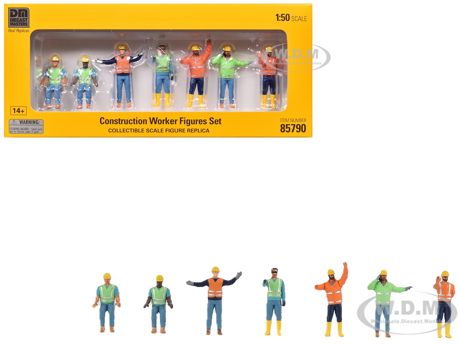 “CONSTRUCTION WORKERS” 7 PC FIGURE SET FOR 1/50 SCALE BY DIECAST MASTERS 85790