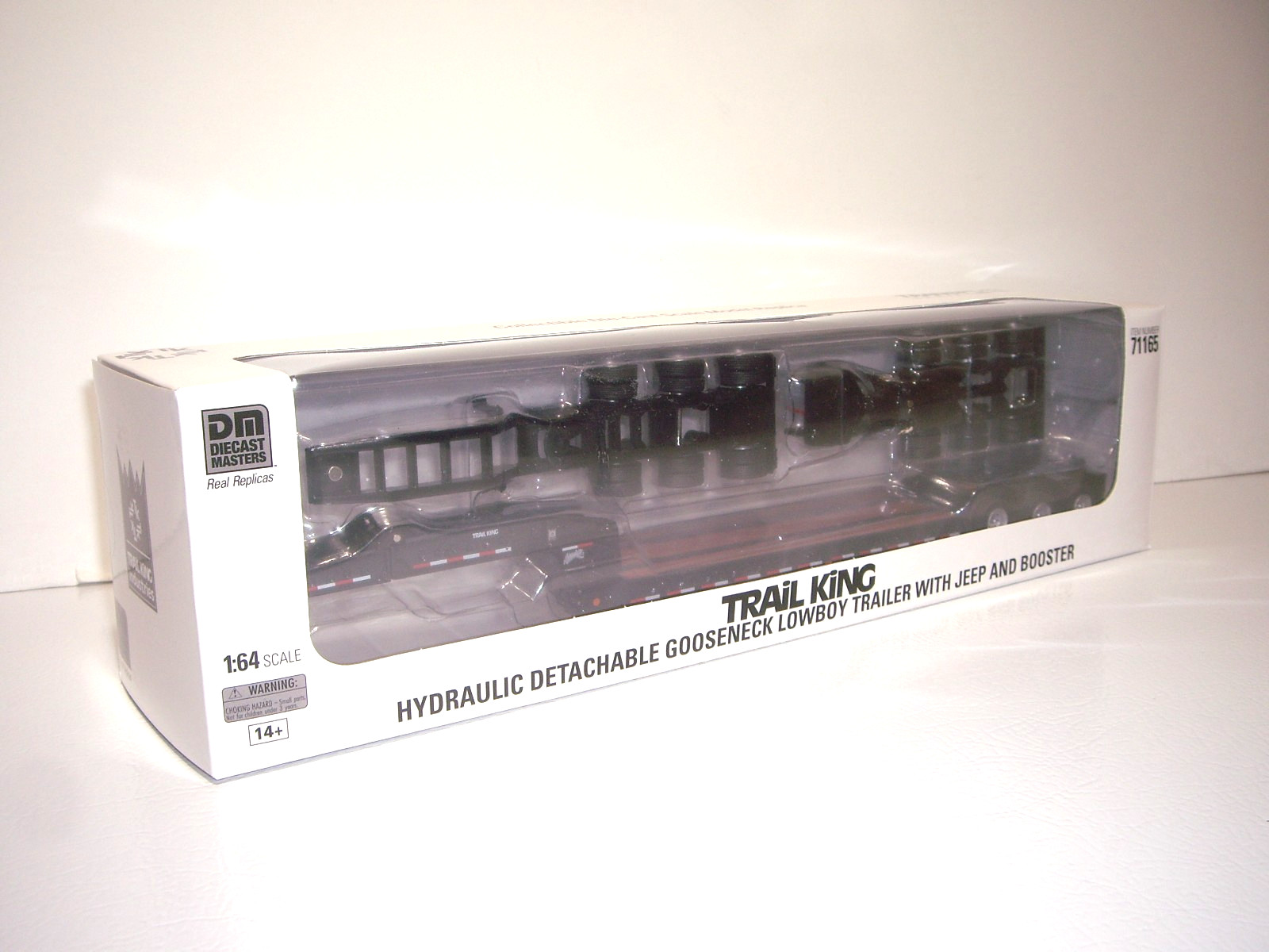 DIECAST MASTERS 1/64 BLACK TRAILKING TK170 LOWBOY JEEP BOOSTER SAME SCALE AS DCP