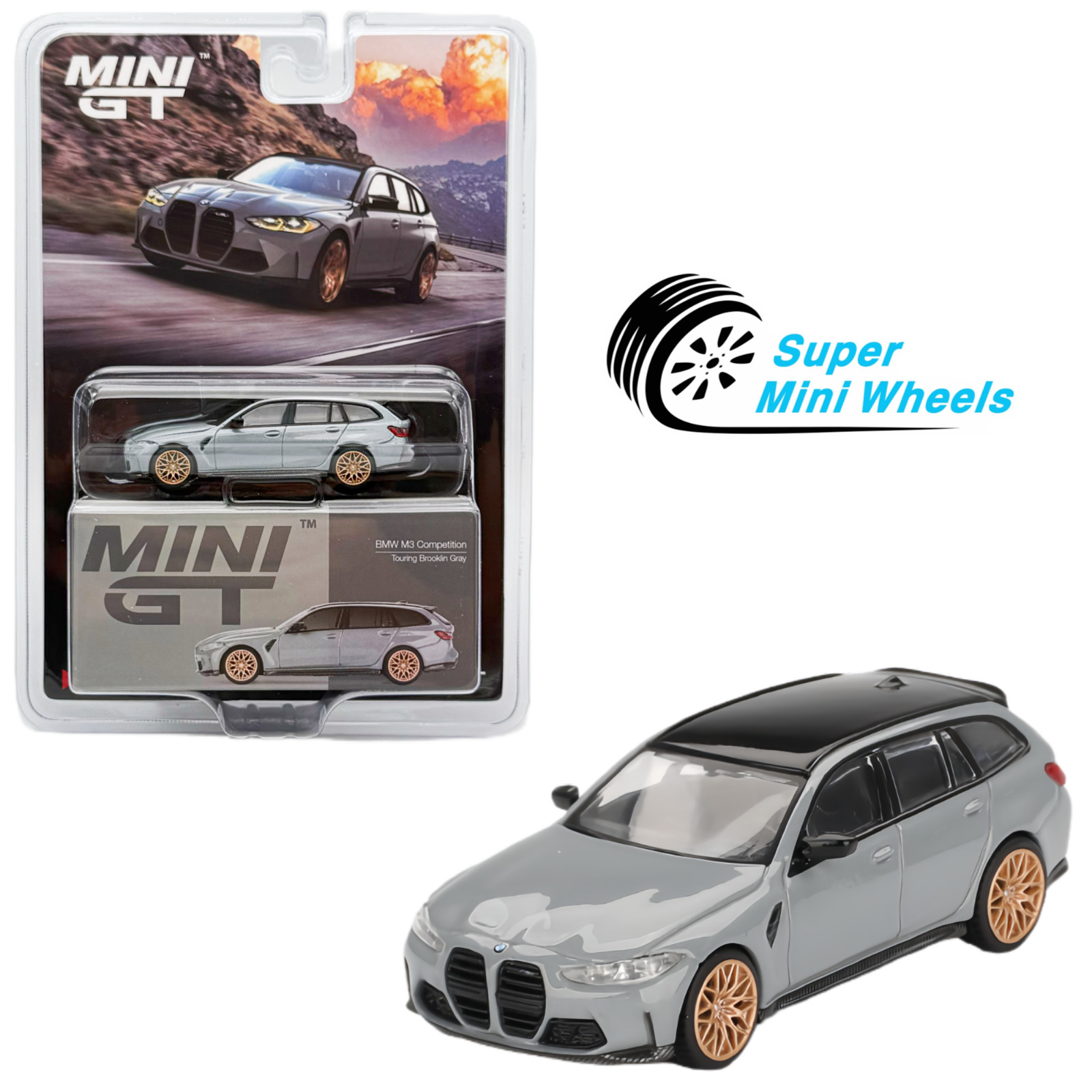 Mini GT 1:64 BMW M3 Competition Touring Brooklyn Grey #864