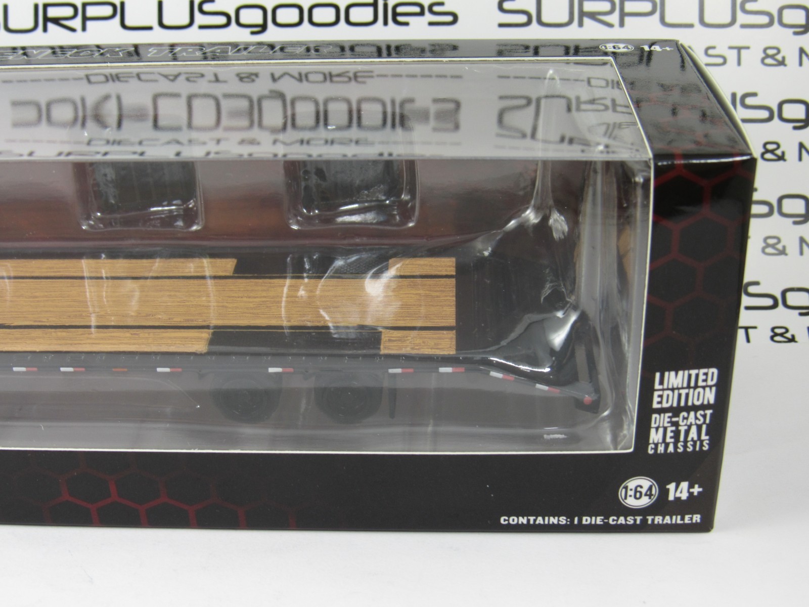 2025 SURPLUSgoodies Exclusive: Greenlight 1:64 Black GOOSENECK TRAILER #51651