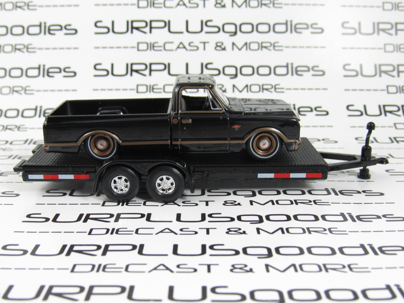 Greenlight LOOSE Trailer Queen: Lowrider 1972 CHEVROLET C10 C-10 w/Car Trailer