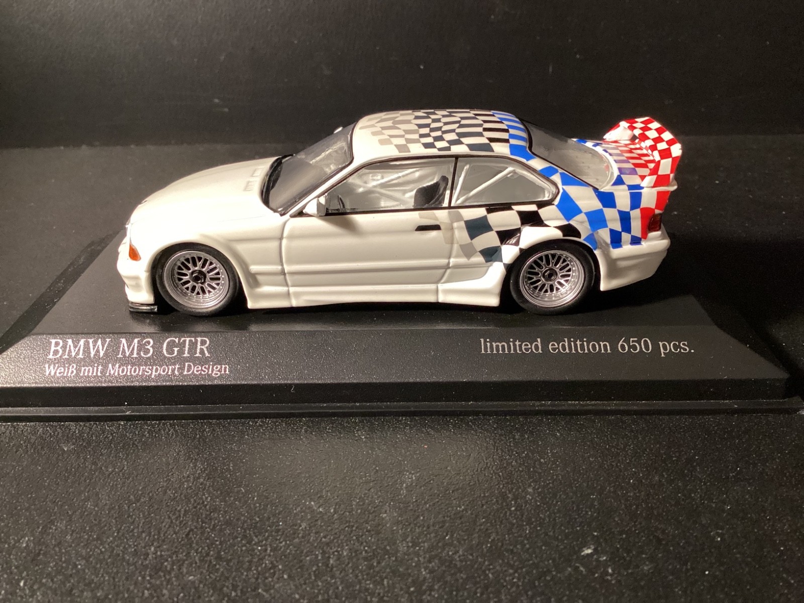 BMW M3 GTR E36 Motorsport 1993 Minichamps Rare Limited in scale 1/43