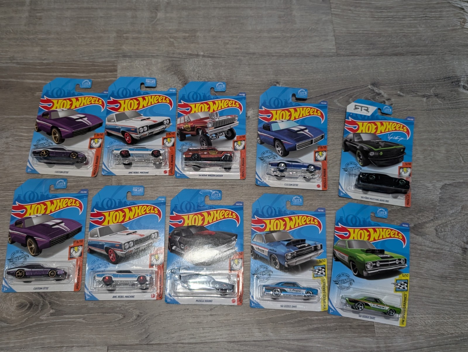 Hot Wheels Muscle Mania HW Speed Graphics Mixed Lot of 10