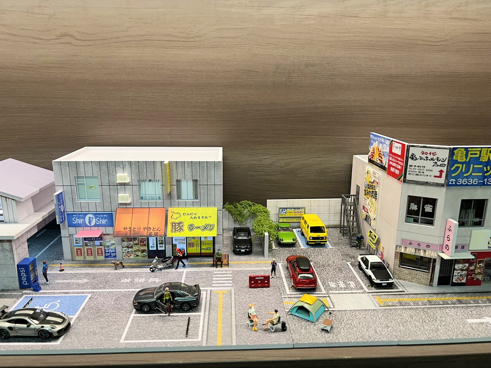 More Art Diorama 1:64 Garage Model LED Japanese Parking Lot Display Case Toy US
