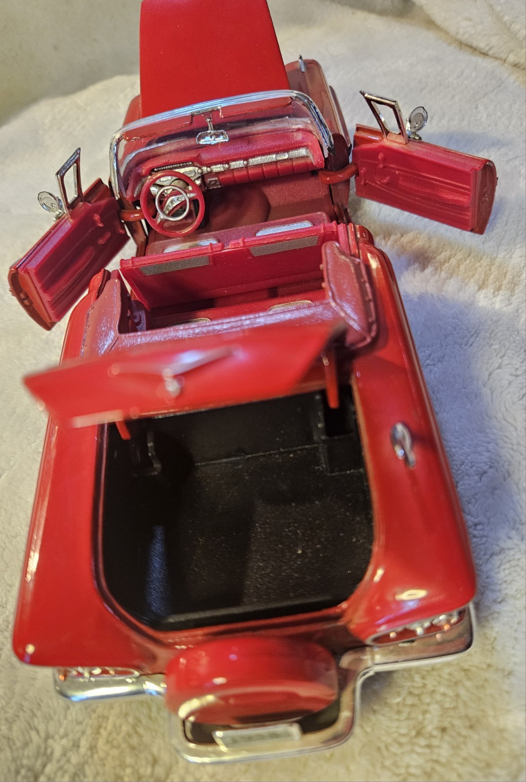 1958 Chevy Impala Convertible 1:24 Red NO BOX Diecast Vintage Car