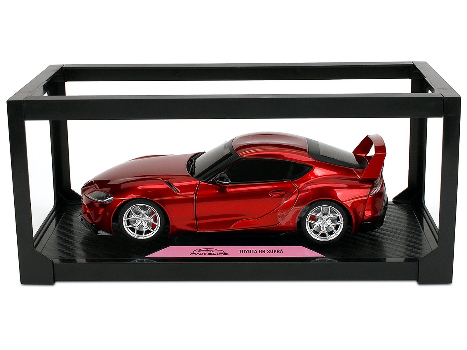 TOYOTA GR SUPRA RED METALLIC 1/18 DIECAST MODEL CAR BY JADA 36468