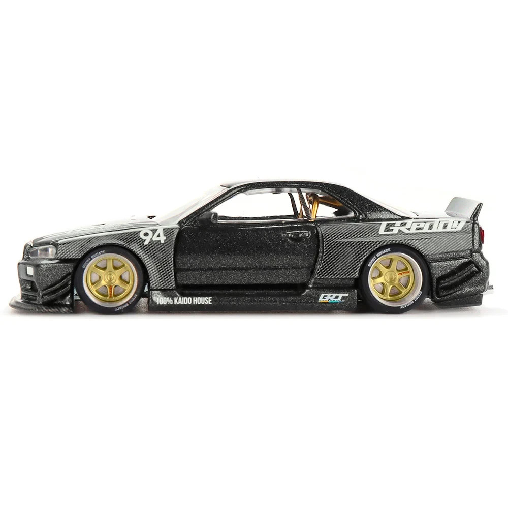 Kaido House x Mini GT 1:64 Nissan GT-R R34 Kaido Works GReddy V2 Black #222