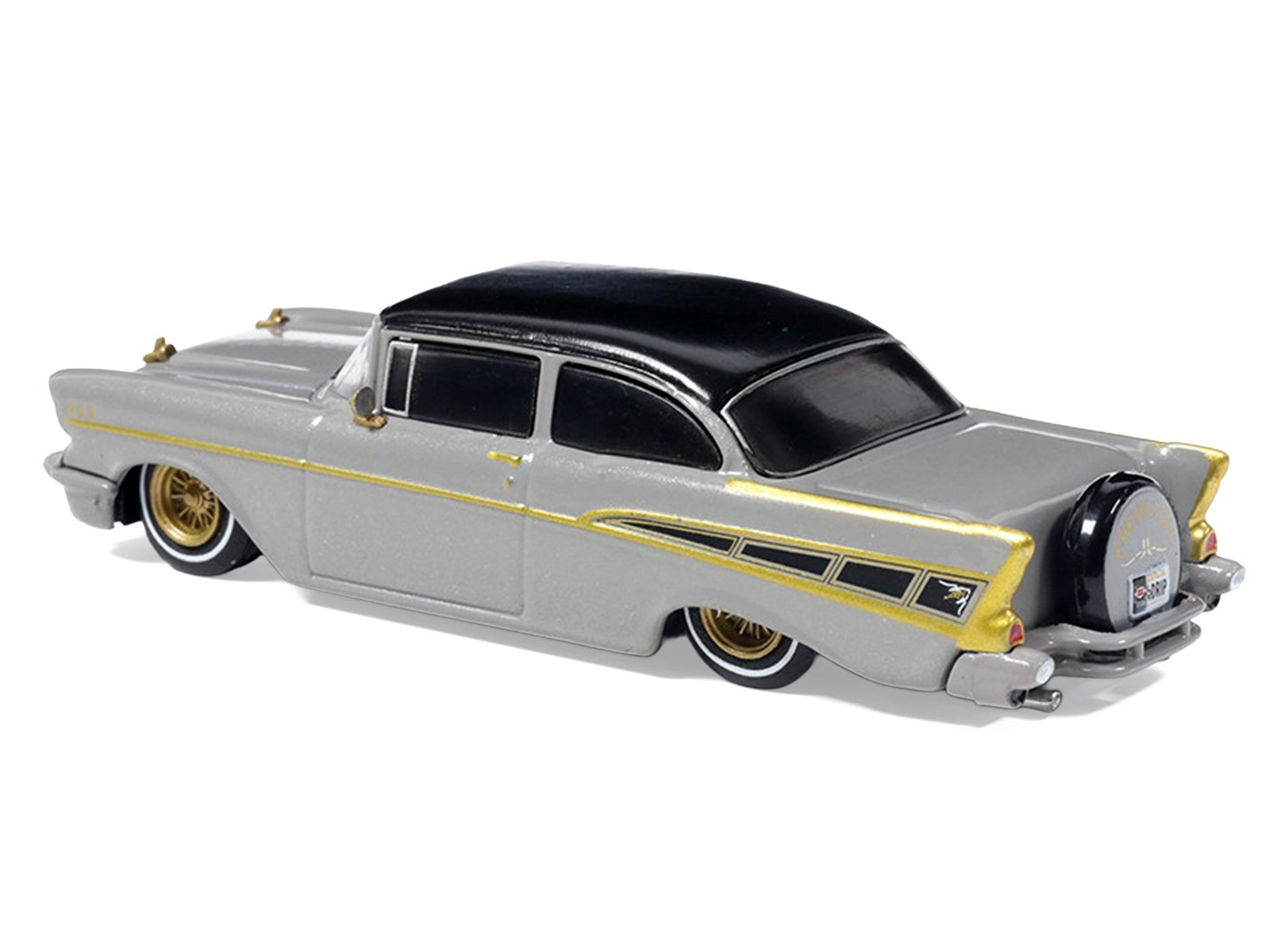 1957 CHEVROLET BEL AIR LOWRIDER GRAY 1/64 DIECAST MODEL CAR BY IXO IA64014