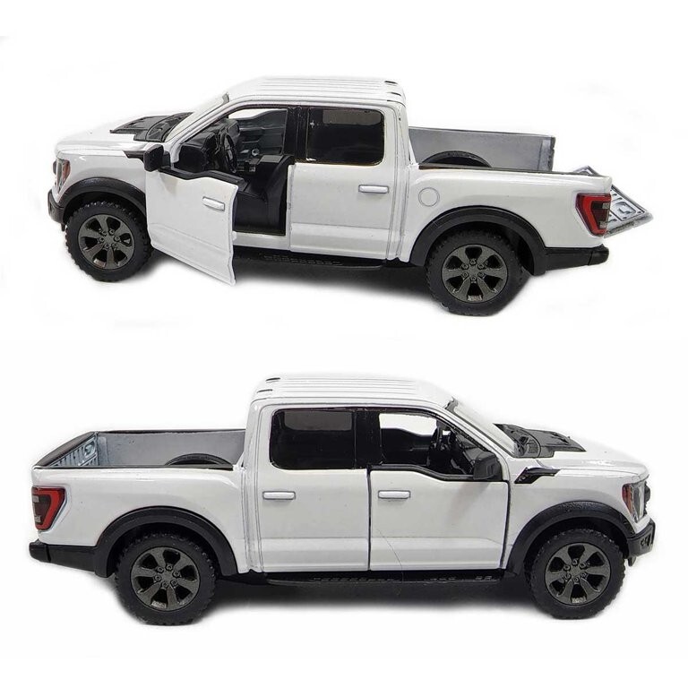 5436) Kinsmart 2022 Ford F-150 Raptor 1:46 Diecast Truck 5 inch white color.