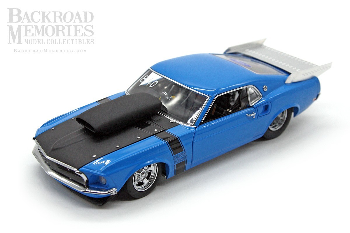1969 Ford Mustang Boss Nine Pro Street (1:24) Blue/Black Diecast (LOOSE), by DM