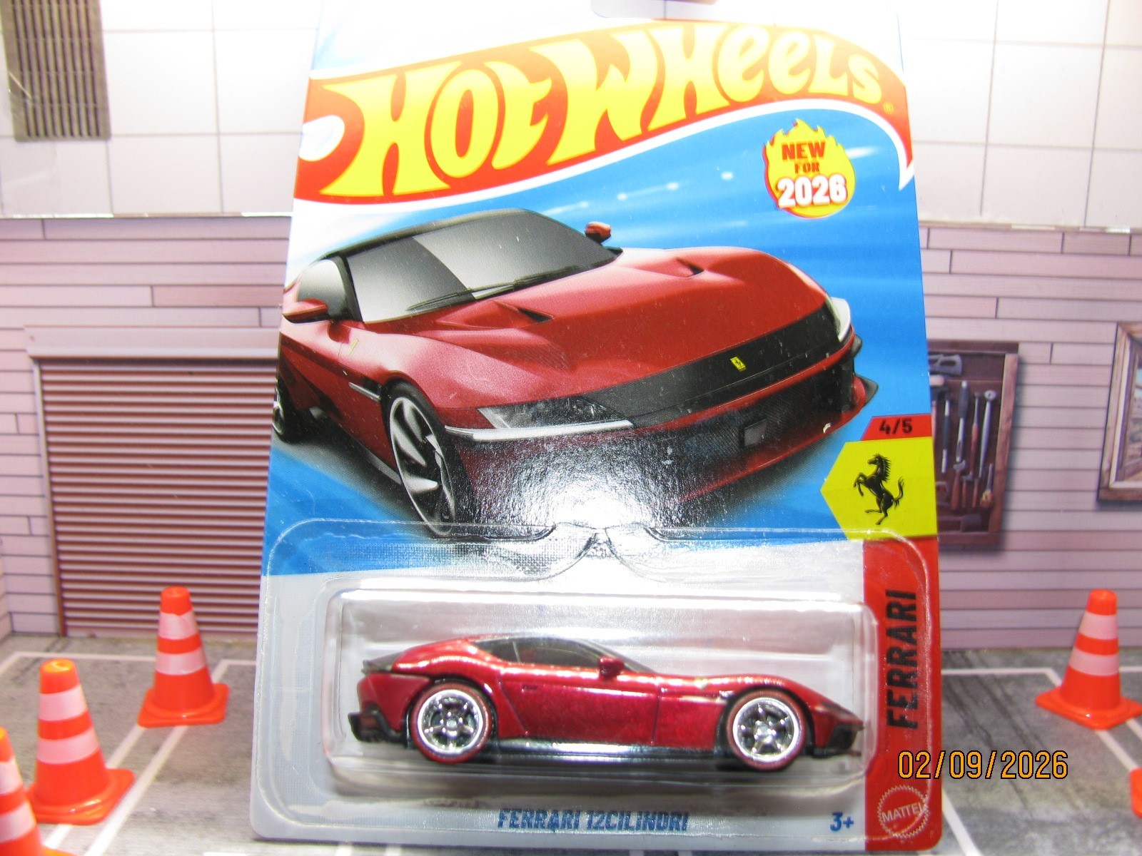 2026 Hot Wheels Burgandy Ferrari 12Cilindri #94 w/Real Riders Wheel Swap