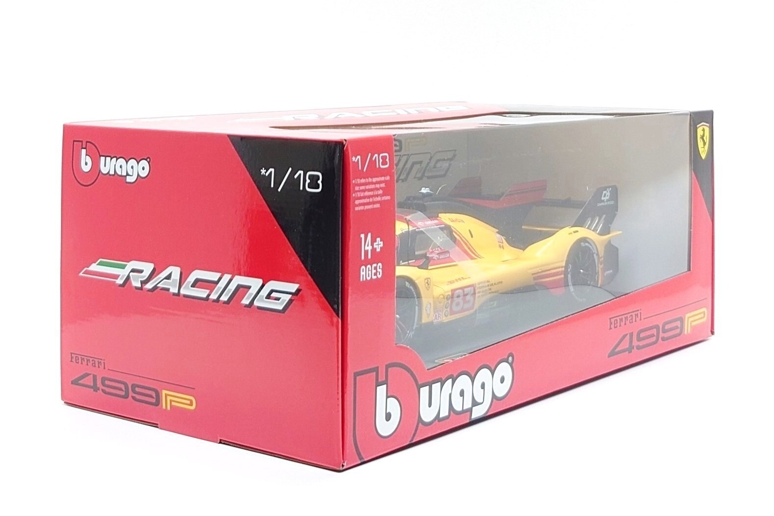 (Damaged Box) Bburago 1:18 Ferrari 499P #83 – 4th Place WEC Qatar 2024