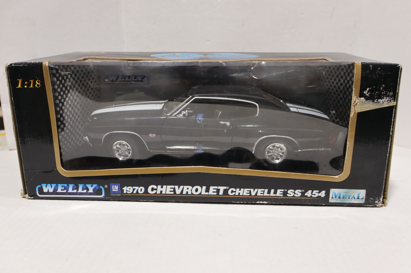 Welly “Collectable” 1:18 Scale 1970 Chevrolet Chevelle SS 454 Black NEW BOX WEAR