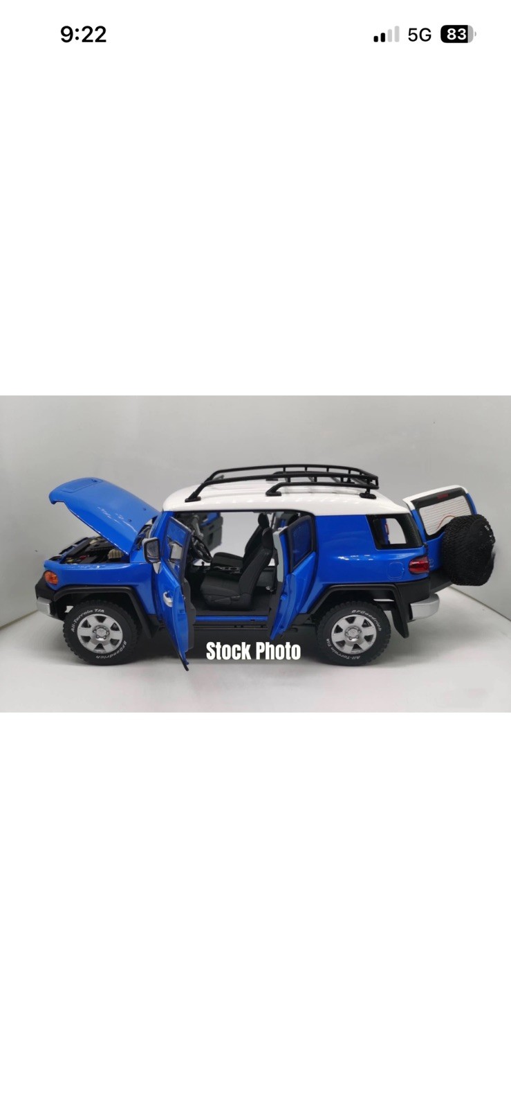 1/18 AutoArt Toyota FJ CRUISER- Rare Blue- Dealer Edition With COA