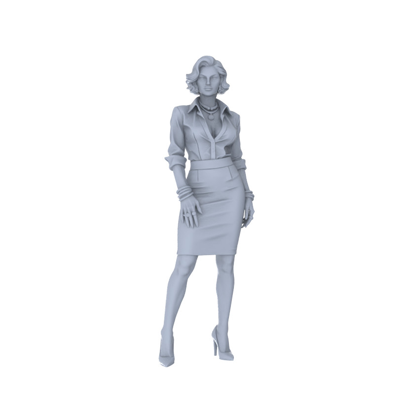 MRY-SFW 1/64/87 Modern Figure Female Executive Business Pose HO N Miniature