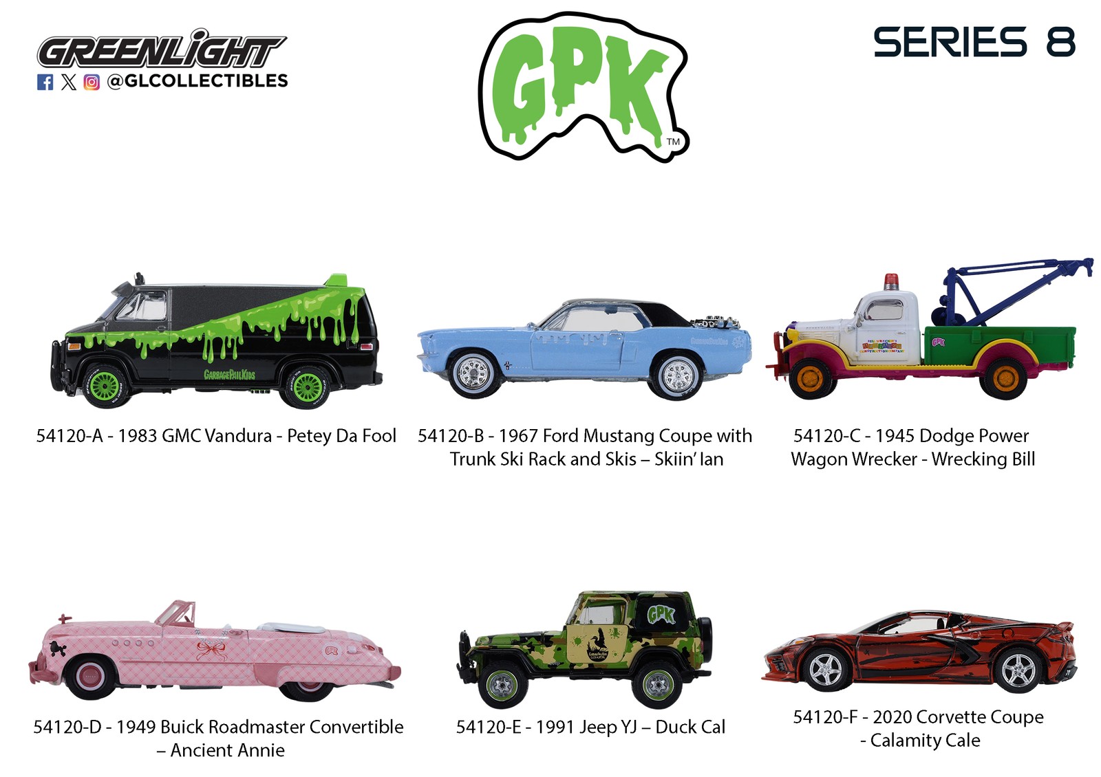 Greenlight Garbage Pail Kids 8 – Petey Da Fool – 1983 GMC Vandura 54120-A