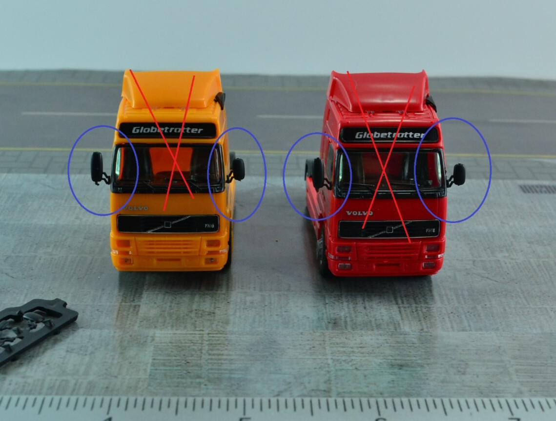 Herpa 10X Cab Side Mirrors for Tractor Unit – Trucks 1:87 (HO381)