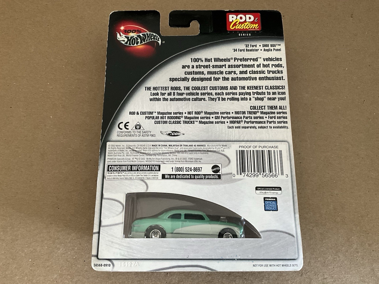Hot Wheels Rod & Custom Magazine Series Shoe Box Ford Green/White