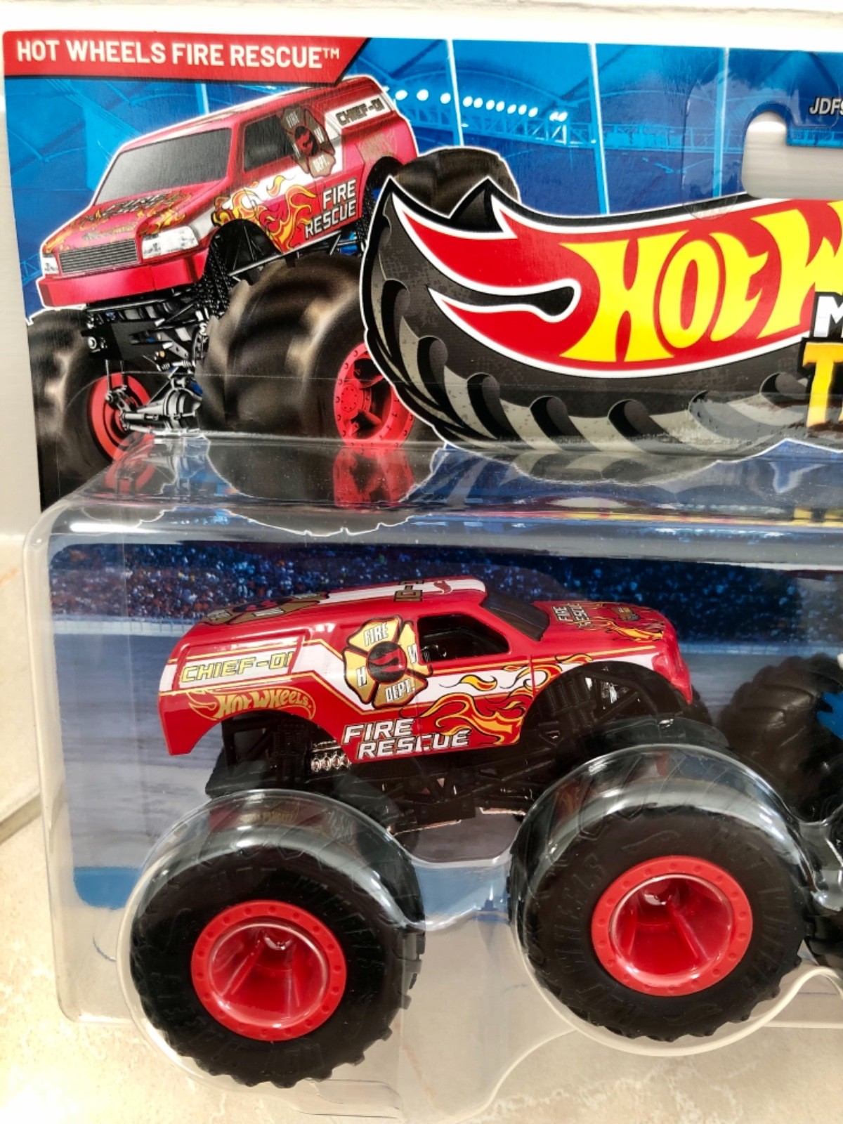 Hot Wheels Monster Trucks Fire Rescue & HW 5 Alarm 1:64 Diecast Vehicle Set
