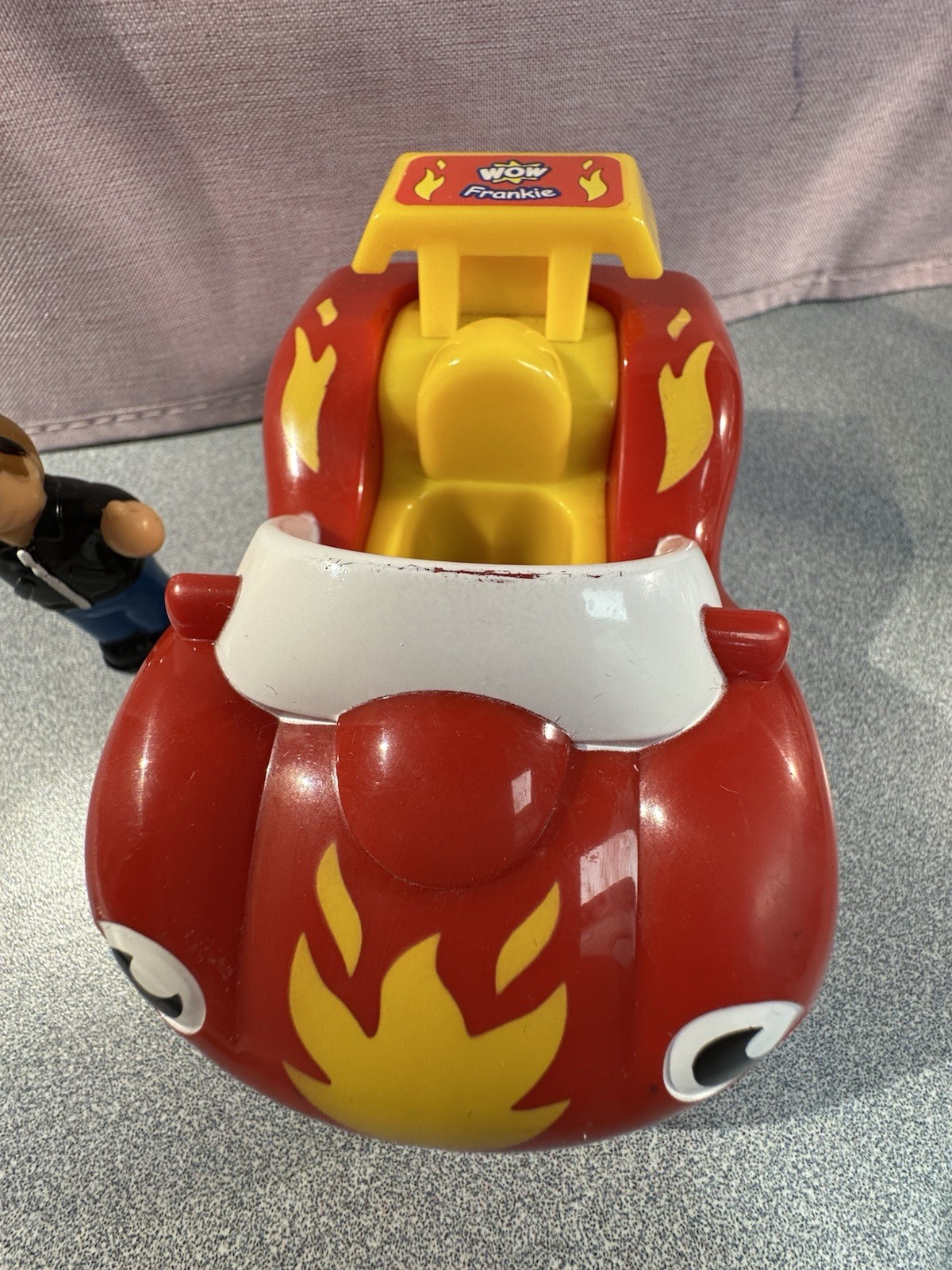 Wow Toys Fireball Frankie Push & Go Motor Car W/ Figure Racing Sound & Movement