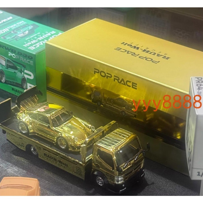 XCARTOYS 1:64 RWB 930 Pandem Fuso-300 Chrome Gold 2026 HEC Limited Car Set