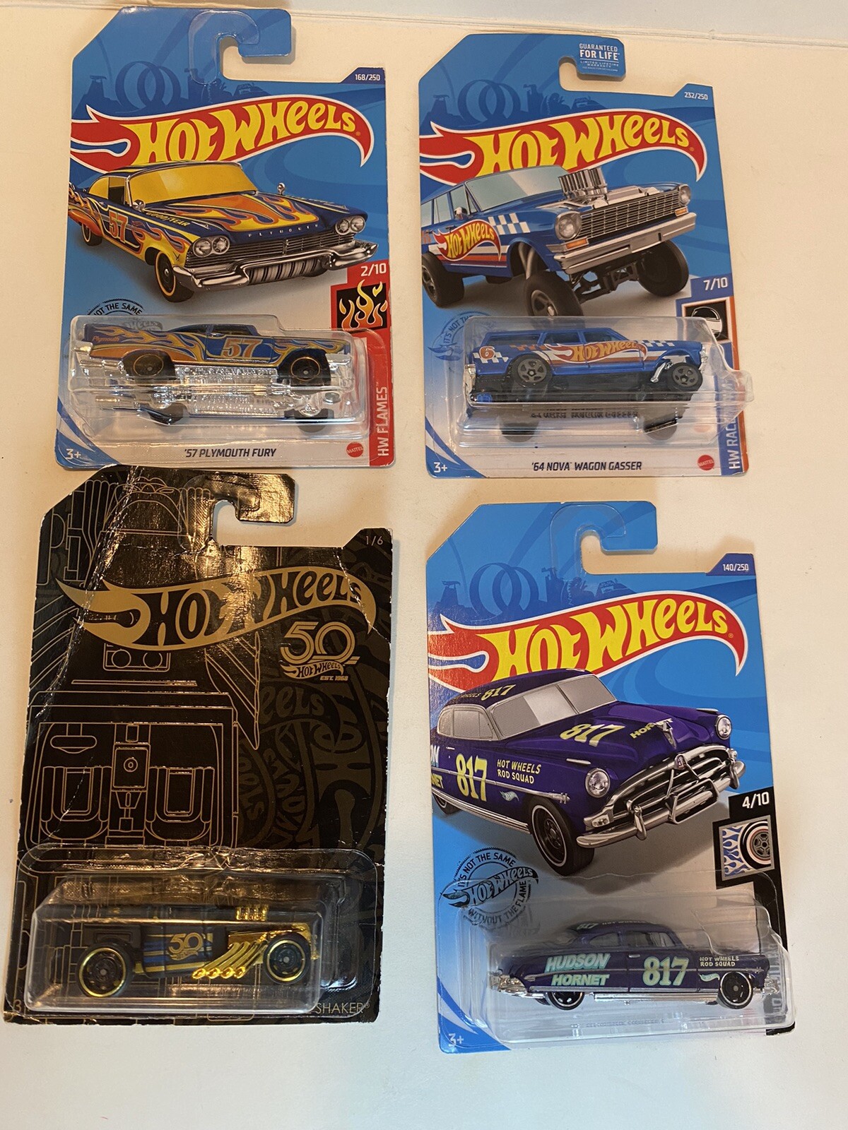 Lot Of 4 Hot Wheels – 50th Anniversary 54 Nova Etc. Please See Photos!