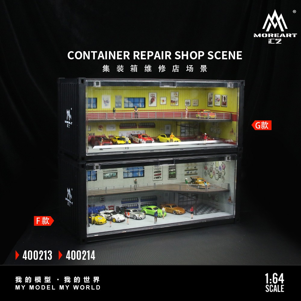 Diorama 1/64 Parking Lot Model LED Lighting Container Garage Building Model US